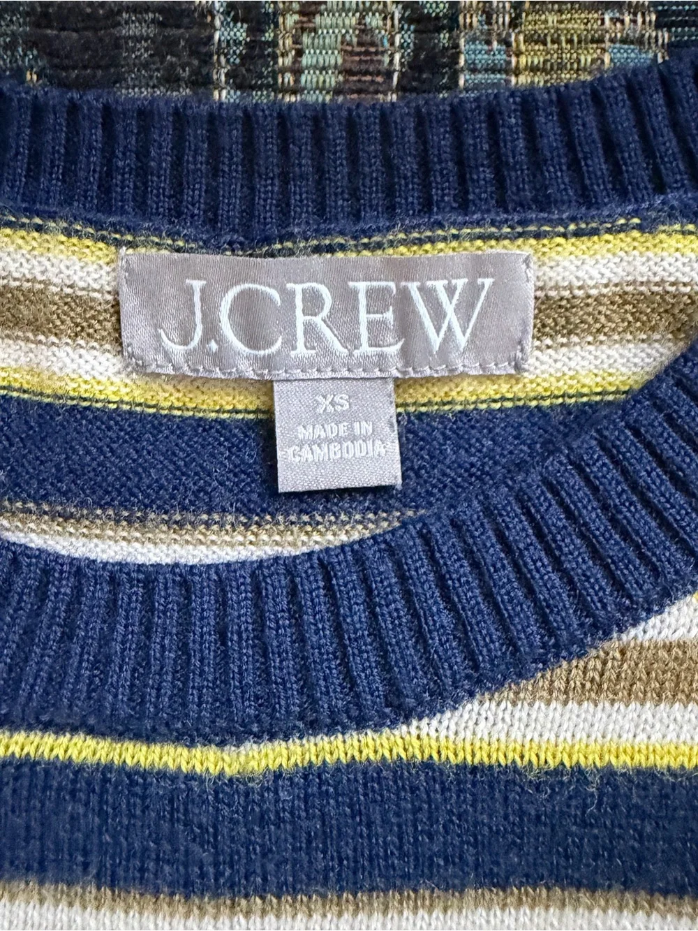 J.Crew 100% Merino Wool Striped Short Sleeve Sweater XS